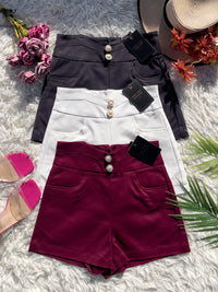 【S2202】西装高腰百搭短裤，有口袋，后中隐形拉链【B-R1-C1】