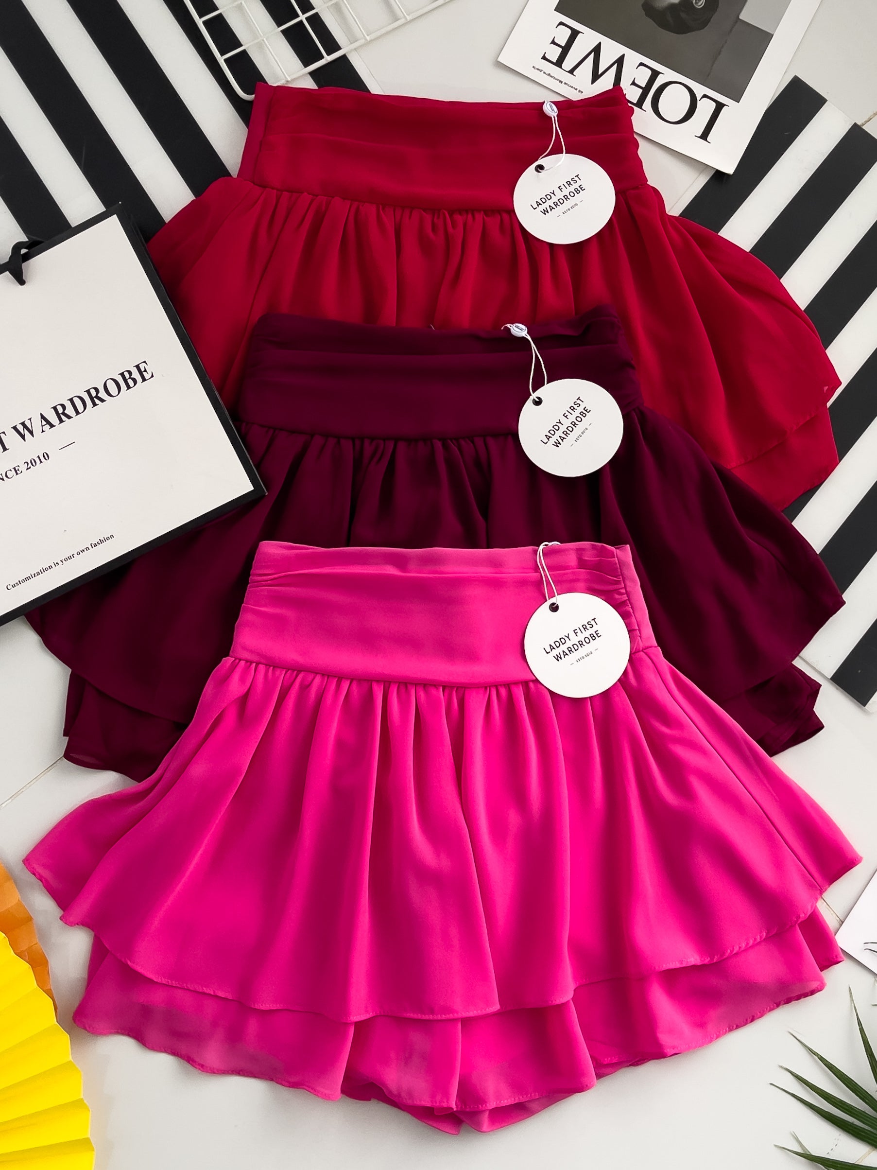 【S681131】‼️爆单王再次到货‼️【独家小圆饼】高质量西装拼雪纺蓬蓬高腰裙子【A-R3-C4】