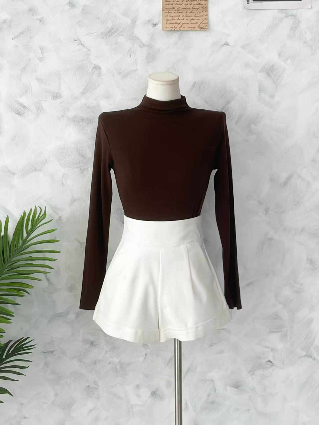 【T2701-1】⚡补货预订款⚡高品质纯棉弹力高领长袖简约百搭上衣 ❤️❤️