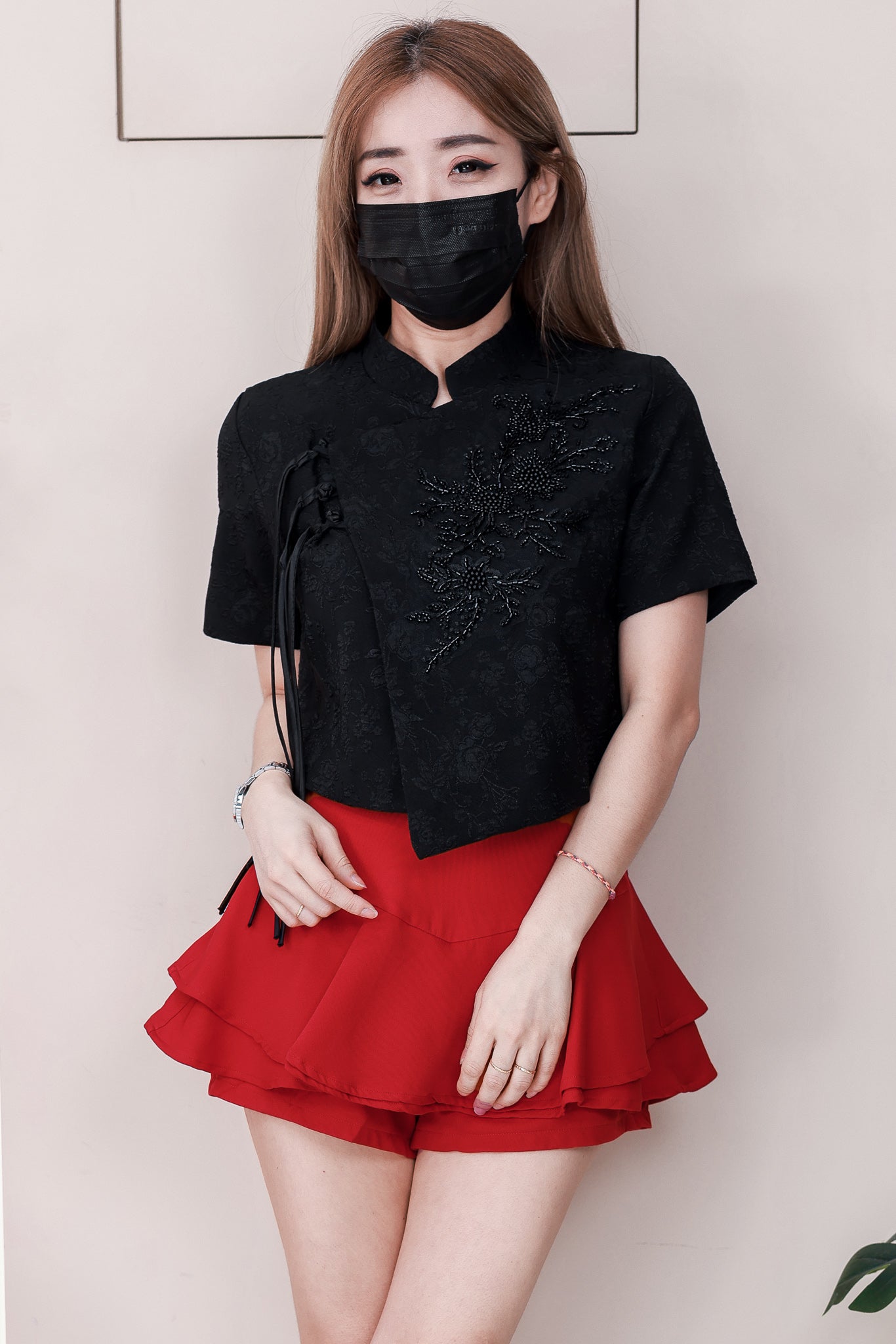 【T2628】高品质新中式重工钉珠流苏盘扣旗袍上衣 ❤❤