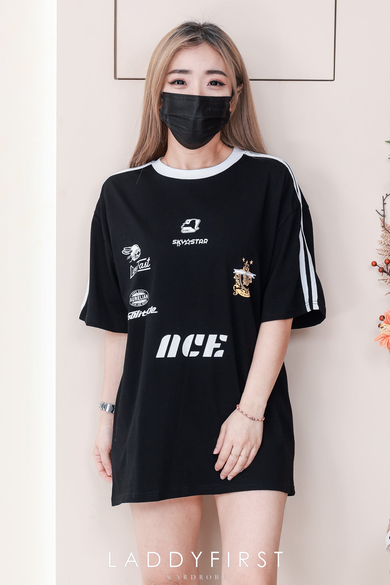 【O9546】高品质宽松休闲拼色OVERSIZE TEE ❤️【H】