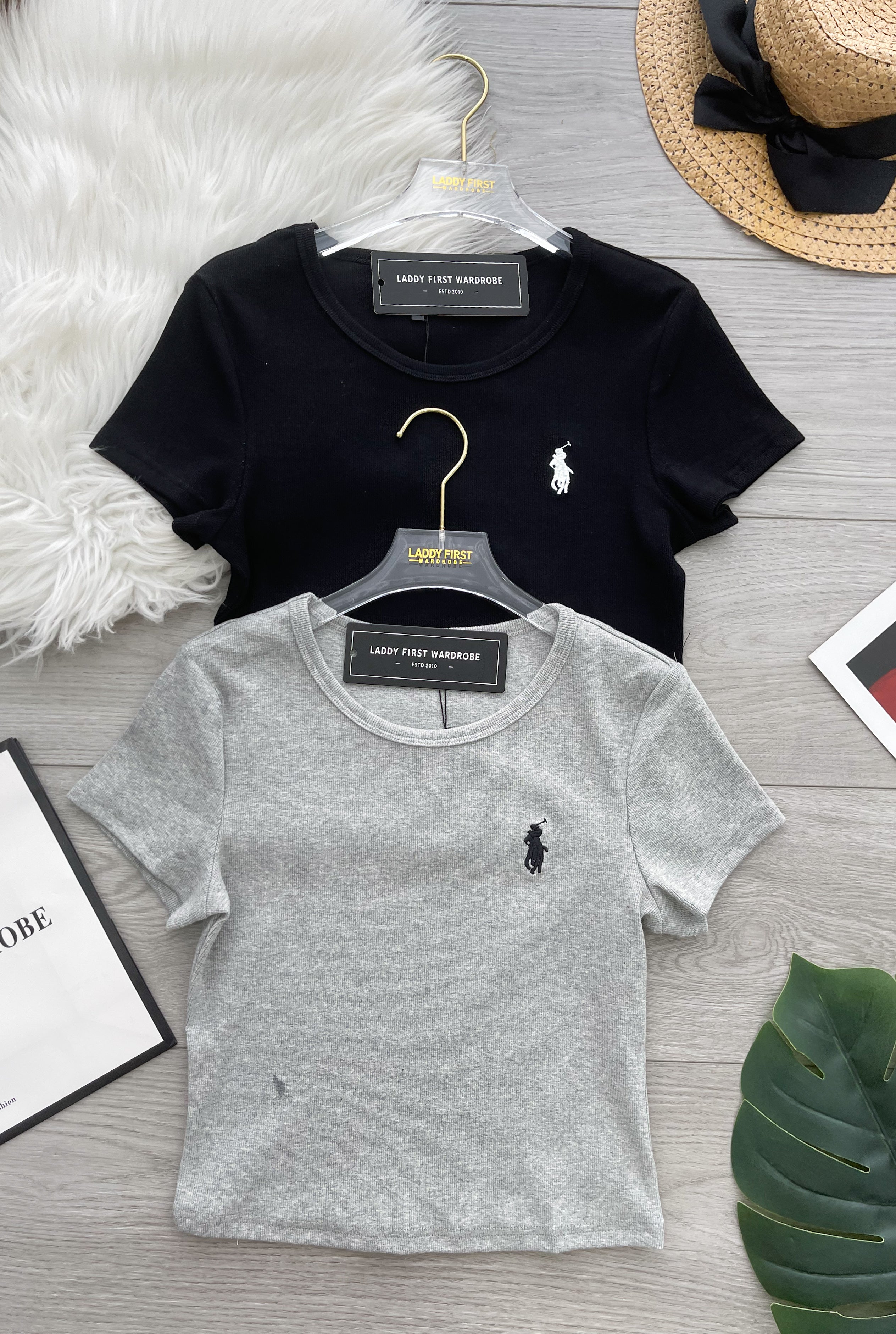 【T110978】高品质POLO刺绣螺纹超弹力百搭上衣 ❤️❤️