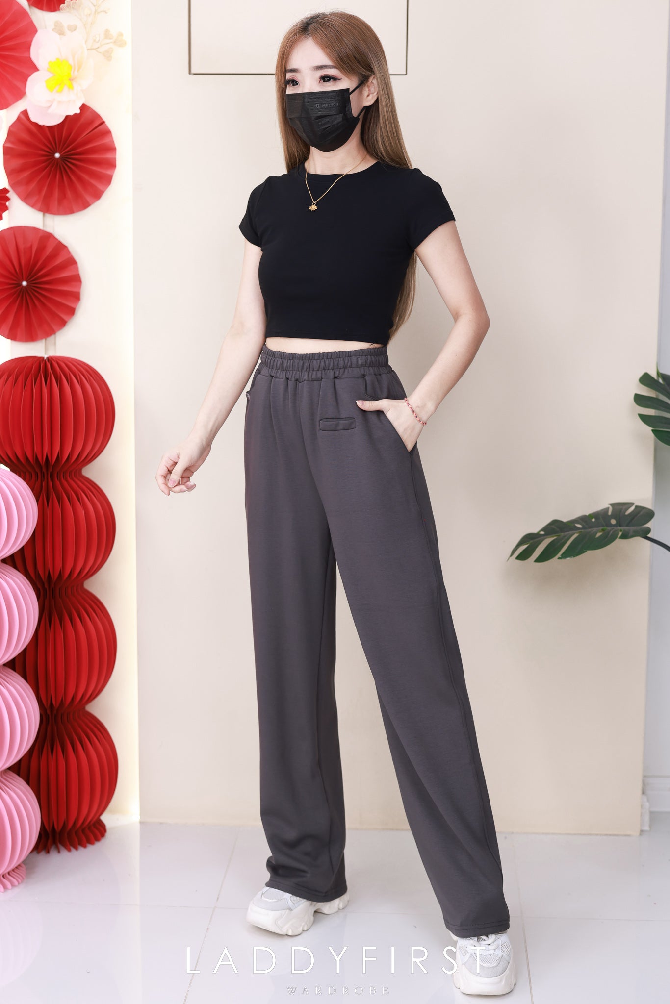 【L1188】高品质空气棉松紧腰弹力运动休闲长裤，有口袋 ❤️❤️ 【A-R2-C4】