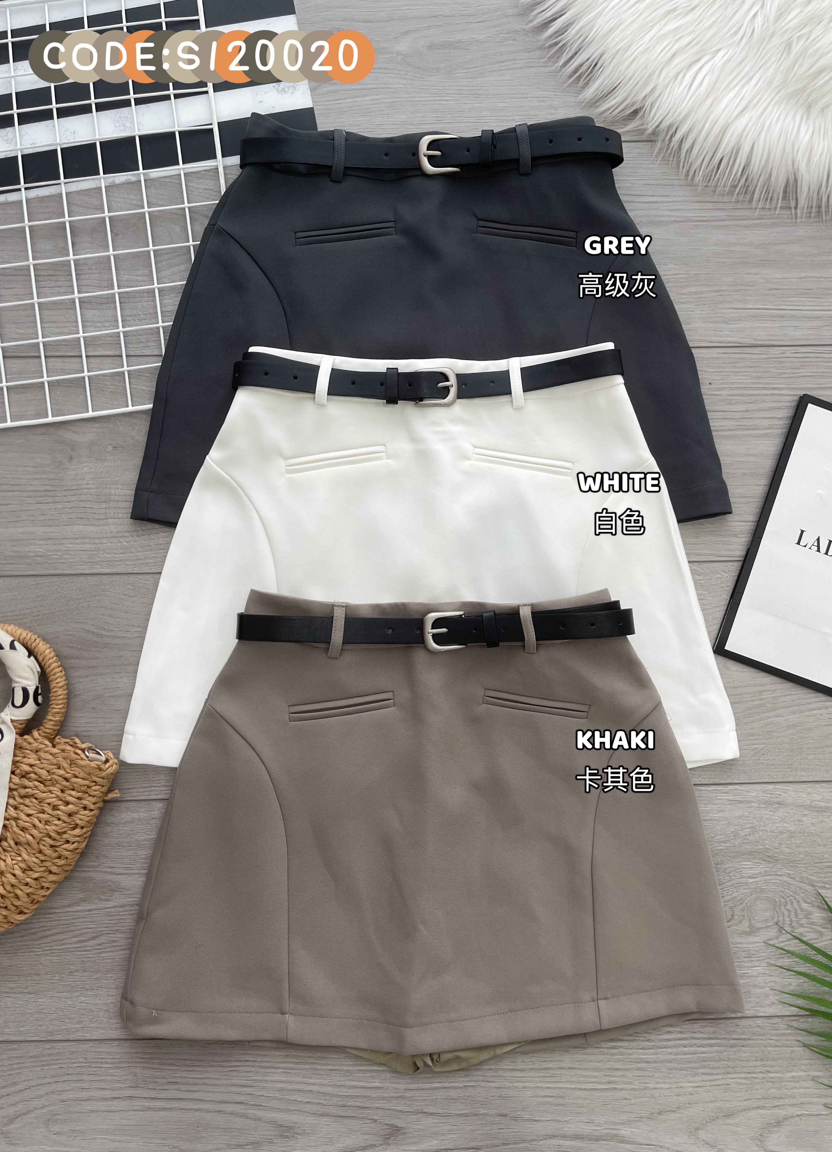 【S120020】高品质前后裙锦棉时装高腰百搭裙子，内层有里布短裤 ❤️❤️