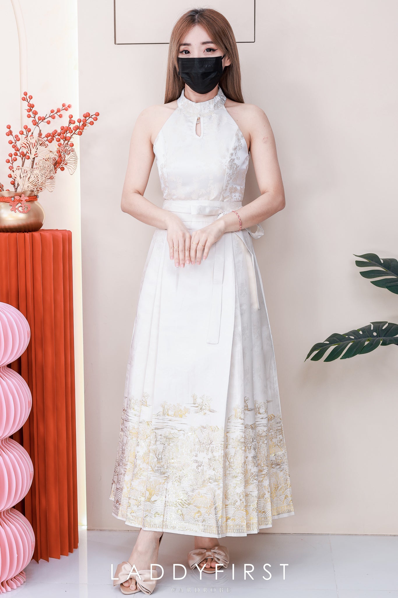 【L2650】高品质新中式国风织金沙腰间自编蝴蝶结设计百褶马面长裙 ❤️❤️