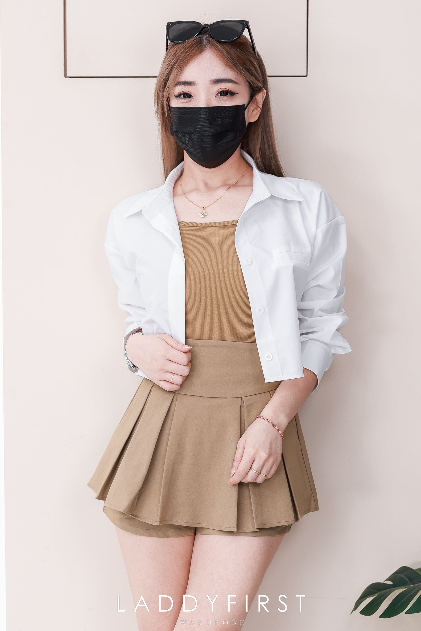【S2524】【补厂家现货⚡⚡】高品质前后双层百褶设计厚实西装高腰时尚百搭裤裙，有口袋 ❤️❤️