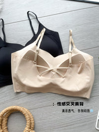 【A258】冰丝果冻棉无钢圈带胸垫美背内衣，背面交叉设计 ❤❤