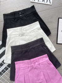 【S6704】高品质欧美减龄时尚百搭款自助高腰百褶裙子，内层有里布短裤，有口袋 ❤️❤️ 【A-R1-C1】