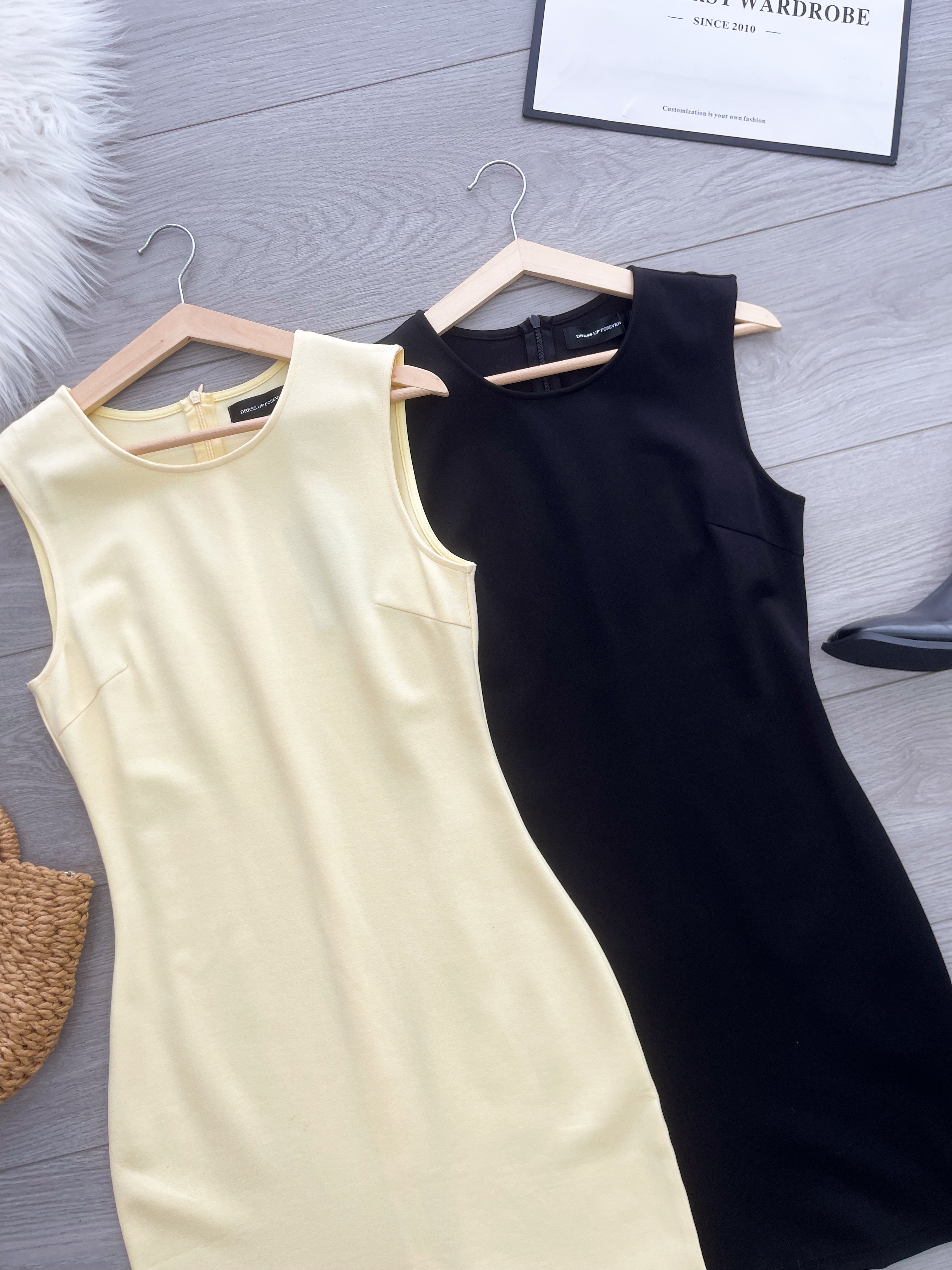 【D17154】高品质极简简约西装无袖连身裙子 ❤❤【A-R2-C4】