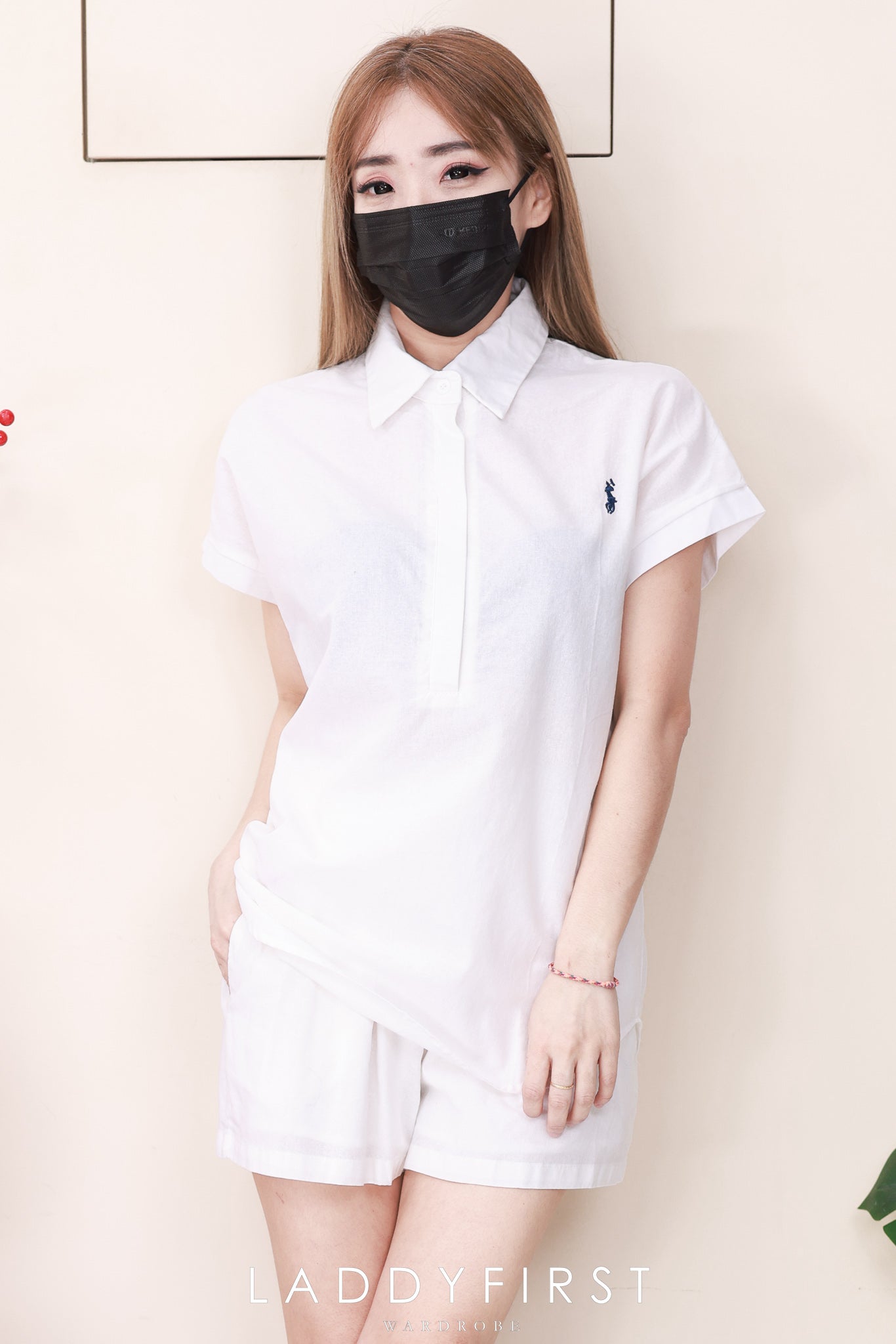 【SS8858】高品质韩式简约棉麻时尚套装 宽松大版翻领短袖上衣➕松紧腰弹力高腰百搭短裤，有口袋❤️❤️