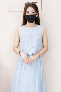 【SS2936】高品质两件式韩系小仙气桐花套装 无袖桐花上衣➕桐花高腰长裙 ❤️❤️【A-R2-C5】