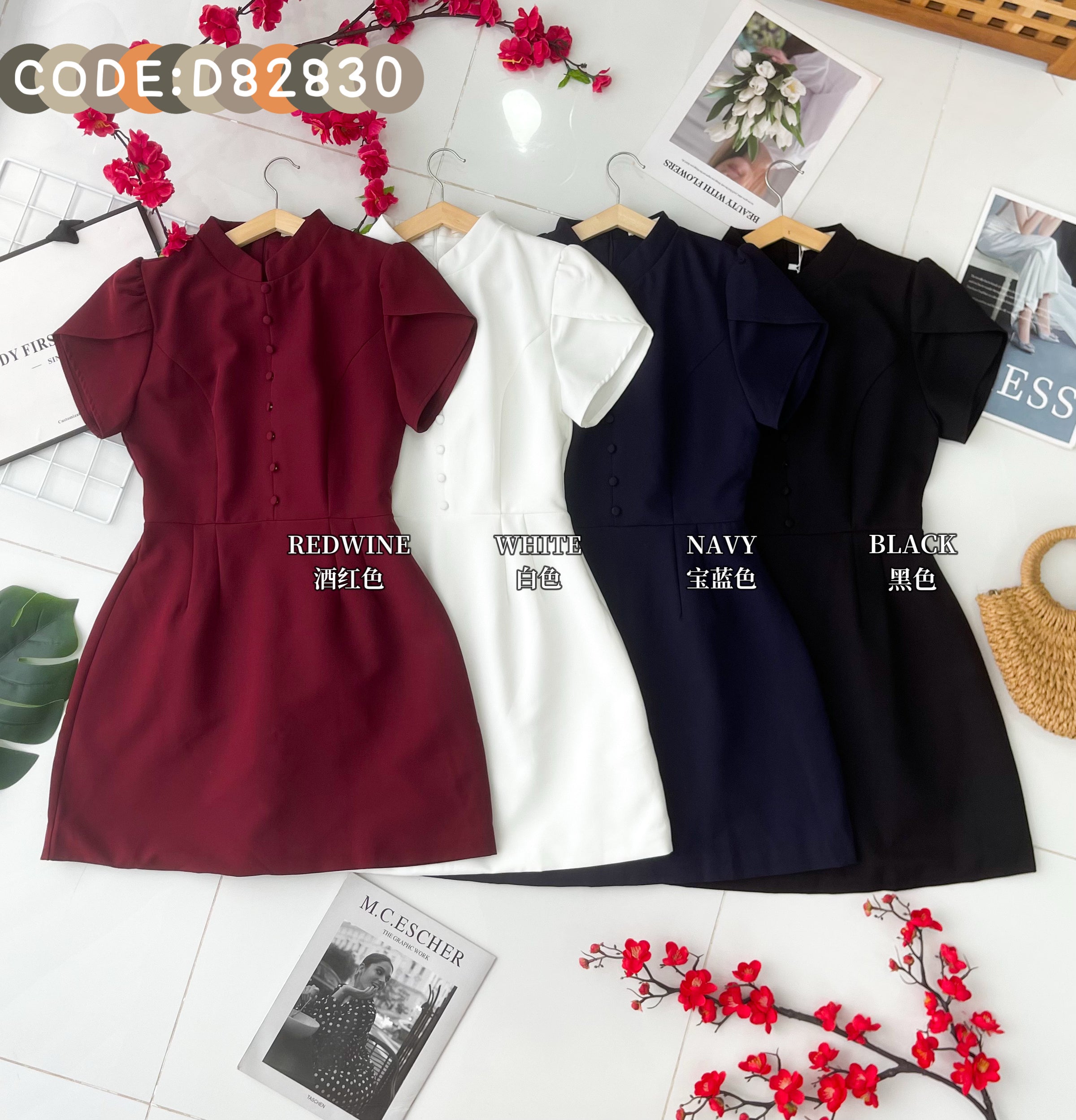 【D82830】高品质极简简约西装连身裙子❤❤ 【A-R2-C2】