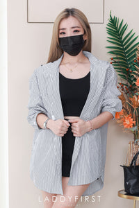 【SS25186】*强力推荐款＊高品质韩版三件套 , 衬衫连帽外套 ➕ 厚棉背心 ➕百搭裤裙 ❤️ 【D-R1-C4】