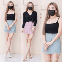 【S121537】高品质设计破洞边牛仔COTTON  JEANS高腰百搭裙子，后腰伸缩弹力有口袋 ❤️❤️【D-R1-C6】