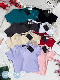 【T80792-2】【直播间搭配款】独家爆款高品质纯棉弹力圆领短袖简约日常百搭款上衣 #衣柜必入手百搭款 ❤❤ 【A-R1-C3】