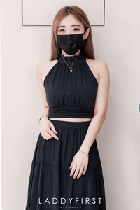 【SS87039】LFW独家爆款两件式仙气温柔风雪纺套装 Cut In 百褶设计上衣➕高腰显瘦大摆蛋糕百褶裙子 ❤️