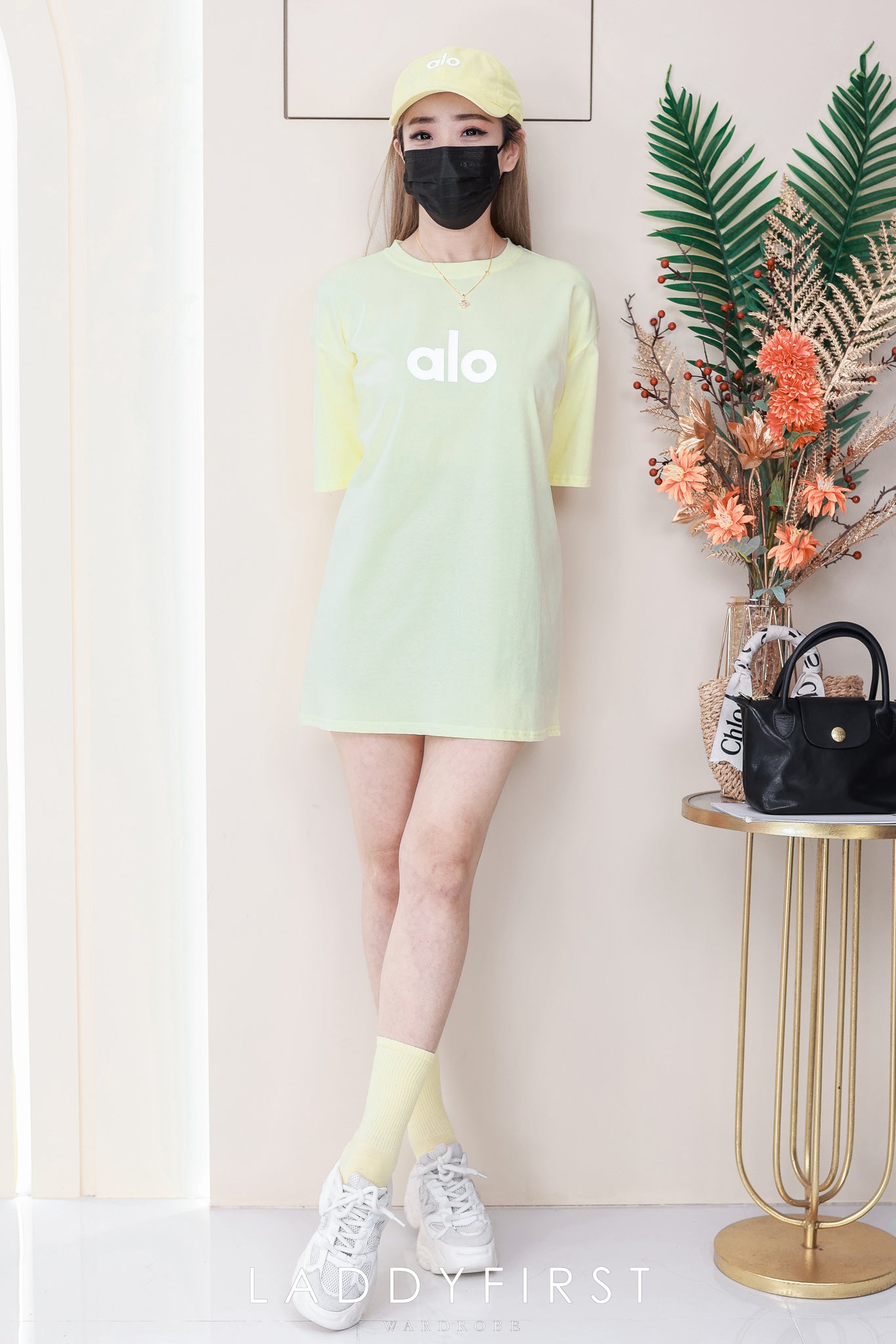 【O9966】高品质男女同款圆领短袖ALO立体Oversized 休闲上衣➕帽子 ❤❤