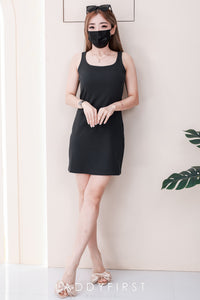 【D82540】高品质带胸垫螺纹弹力无袖慵懒连身裙子 ❤❤【A-R2-C1】