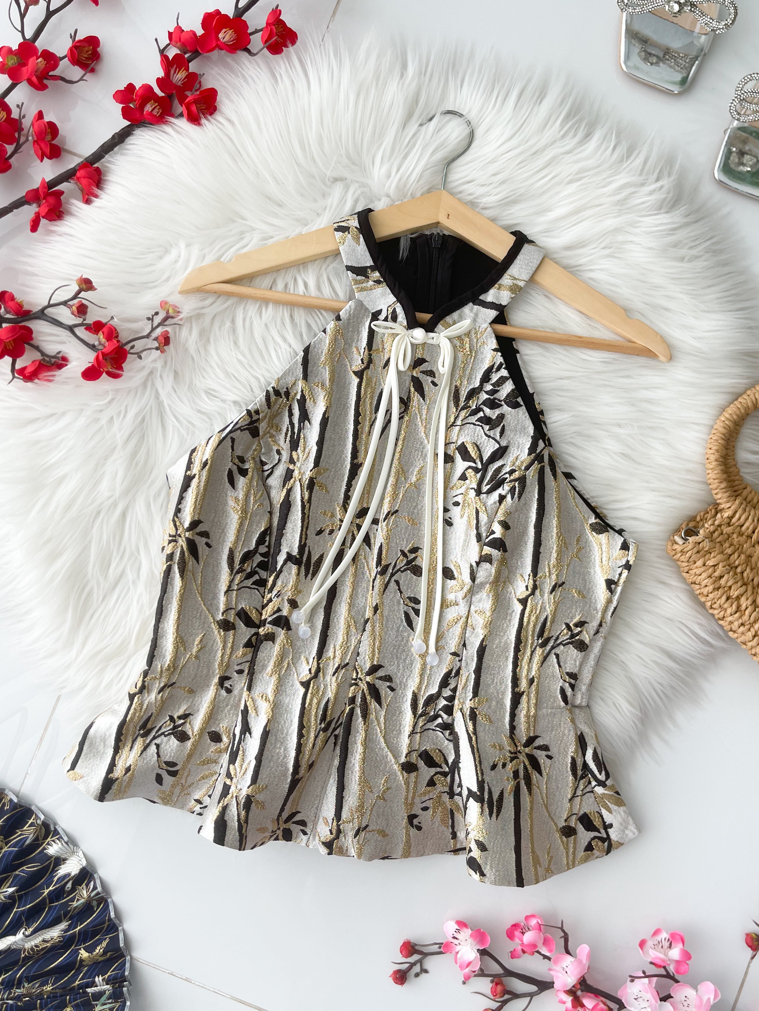 【T14543 / 37573】高品质高端气质收腰版提花旗袍上衣 ❤❤