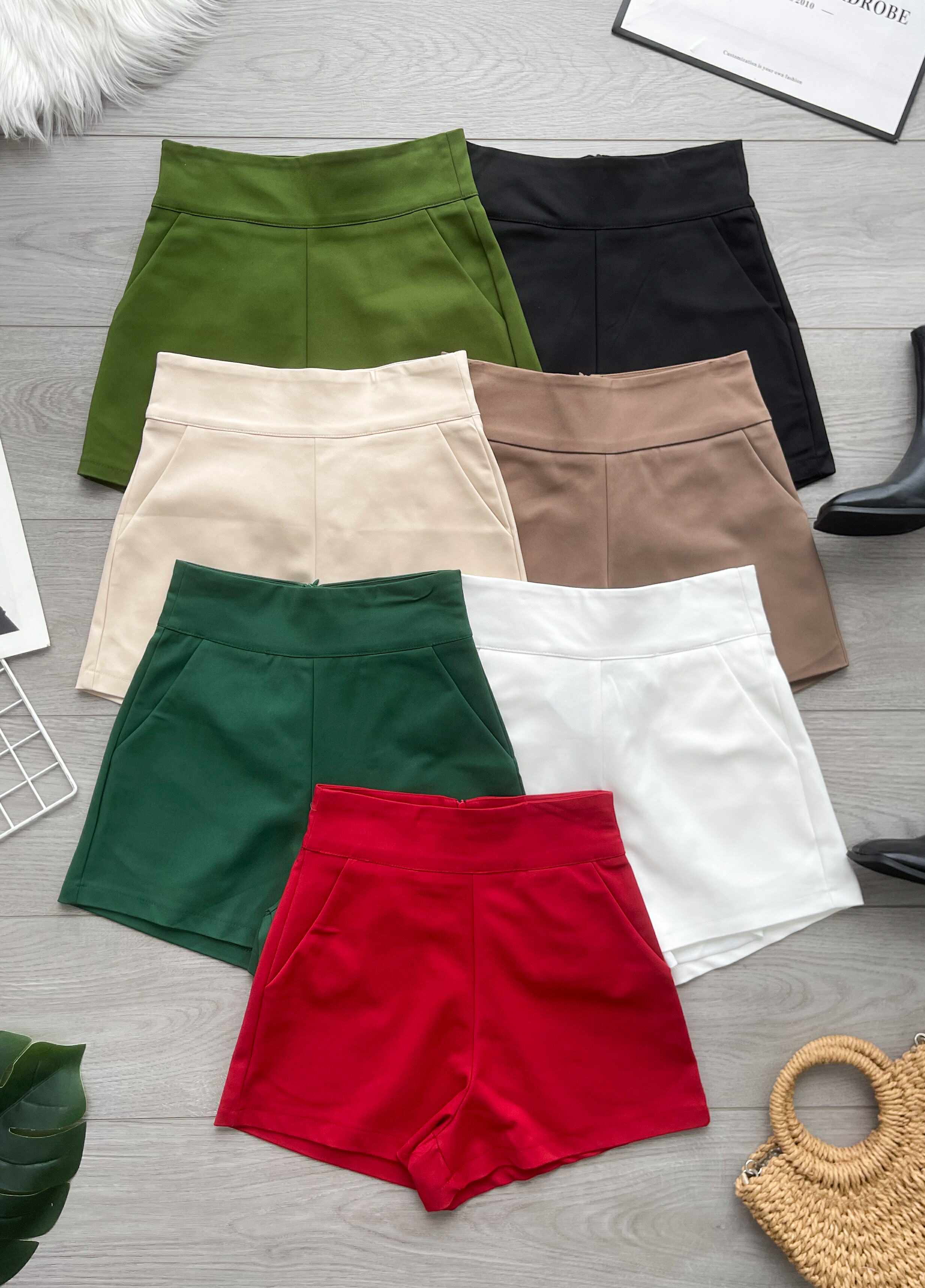 【S7885】【网站福利款✨】独家爆款【万能爸爸】西装高腰百搭短裤，后中拉链有口袋