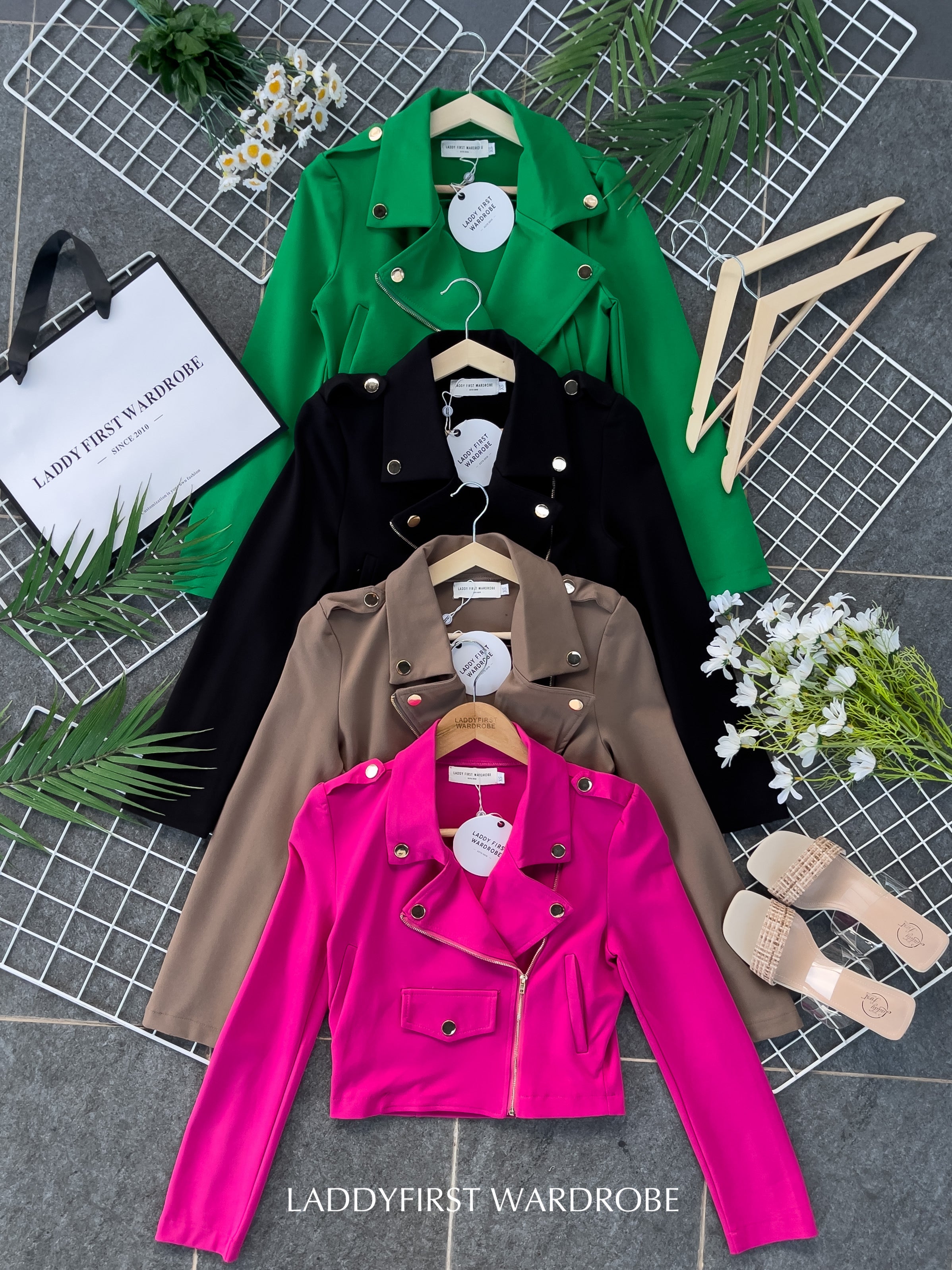 【JK150682】独家爆款气质罗马弹力长袖百搭外套