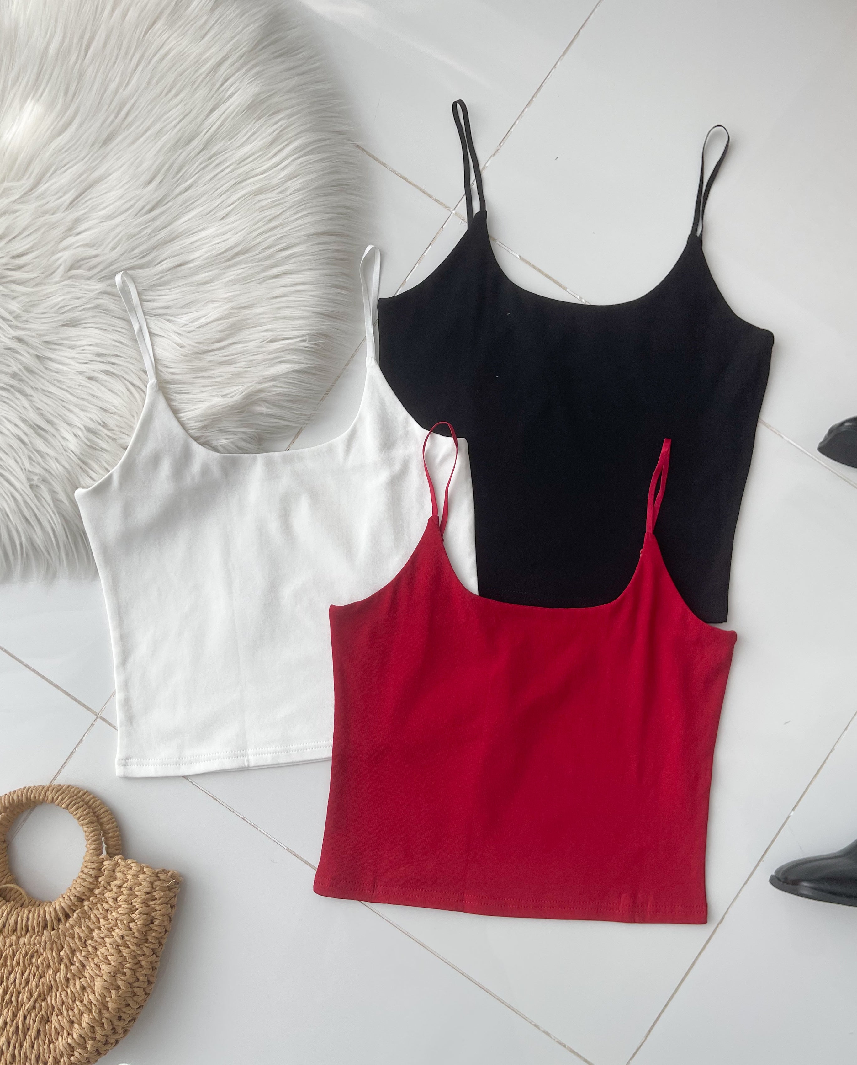 【T14618 / 9192】高品质前双层无痕纯棉弹力自调无袖肩带内搭上衣 ❤️❤️