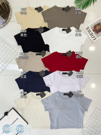 【T80792】【直播间搭配款】独家爆款高品质纯棉弹力圆领短袖简约日常百搭款上衣 #衣柜必入手百搭款 ❤❤【A-R3-C2】