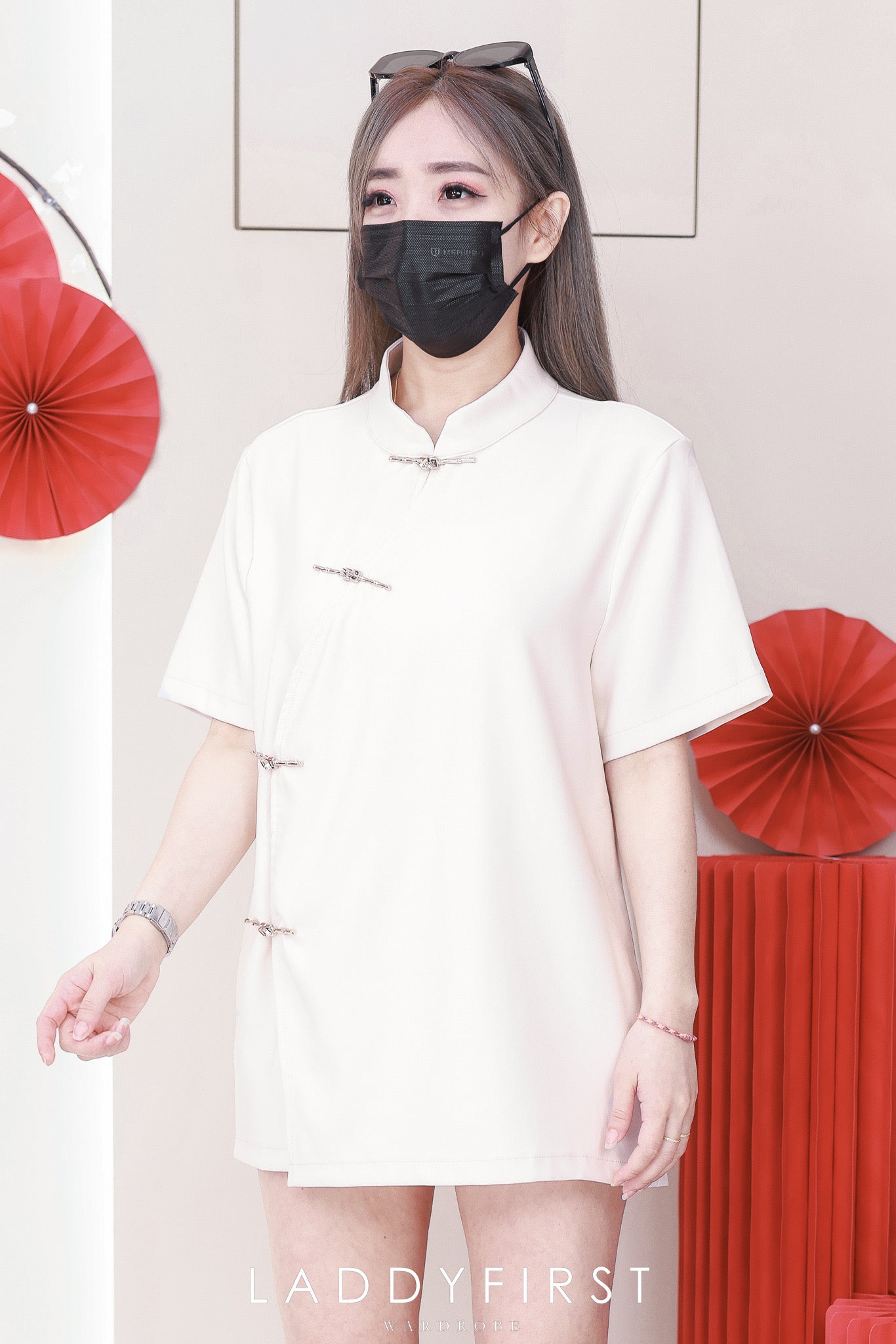 【T3482】【LFW独家小圆饼】高品质男女同款西装短袖金属盘扣唐装旗袍上衣，有口袋 ❤️❤️