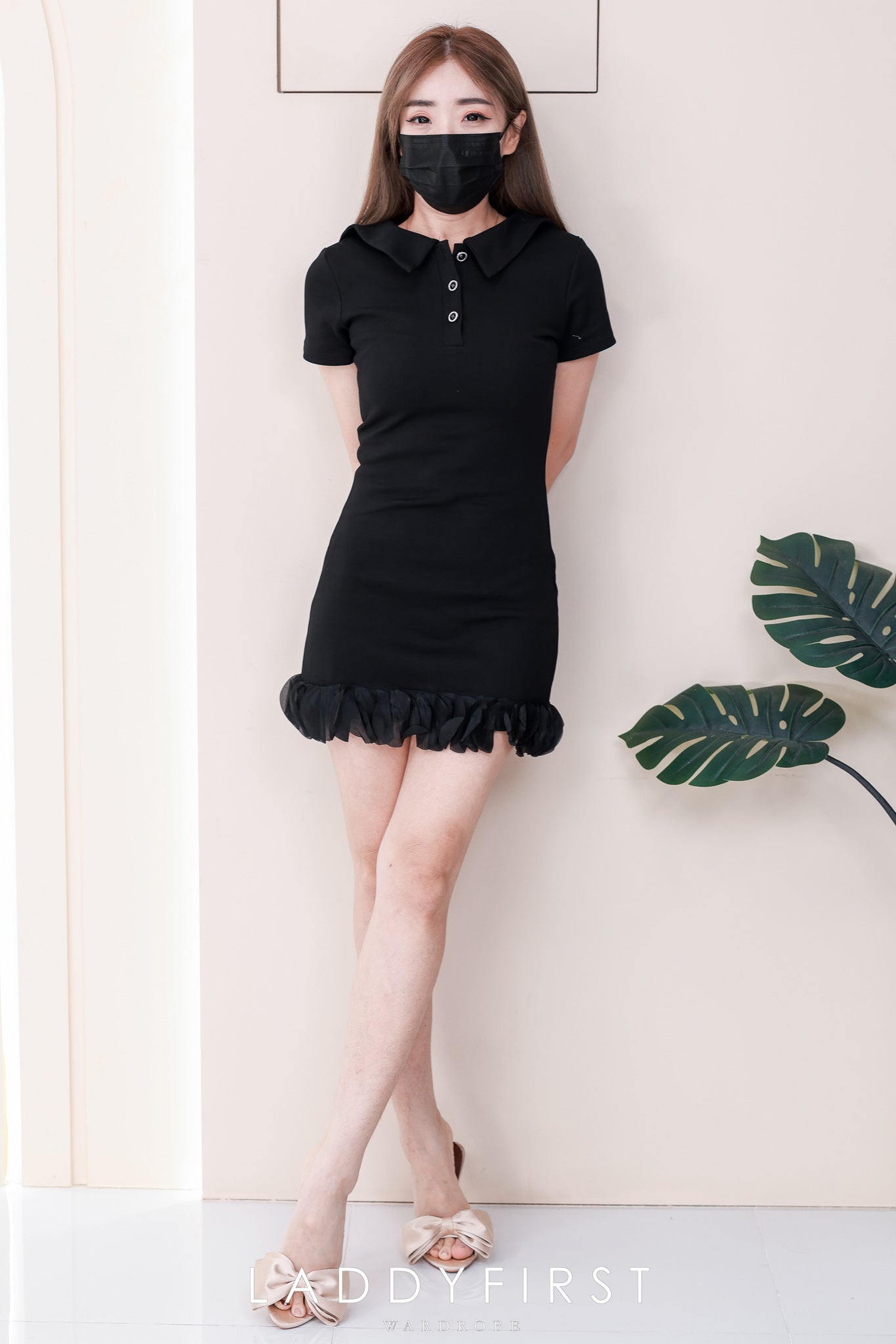 【D81666 / 9117】高品质轻奢温柔风花瓣下摆收腰设计连身裙子 ❤️❤️
