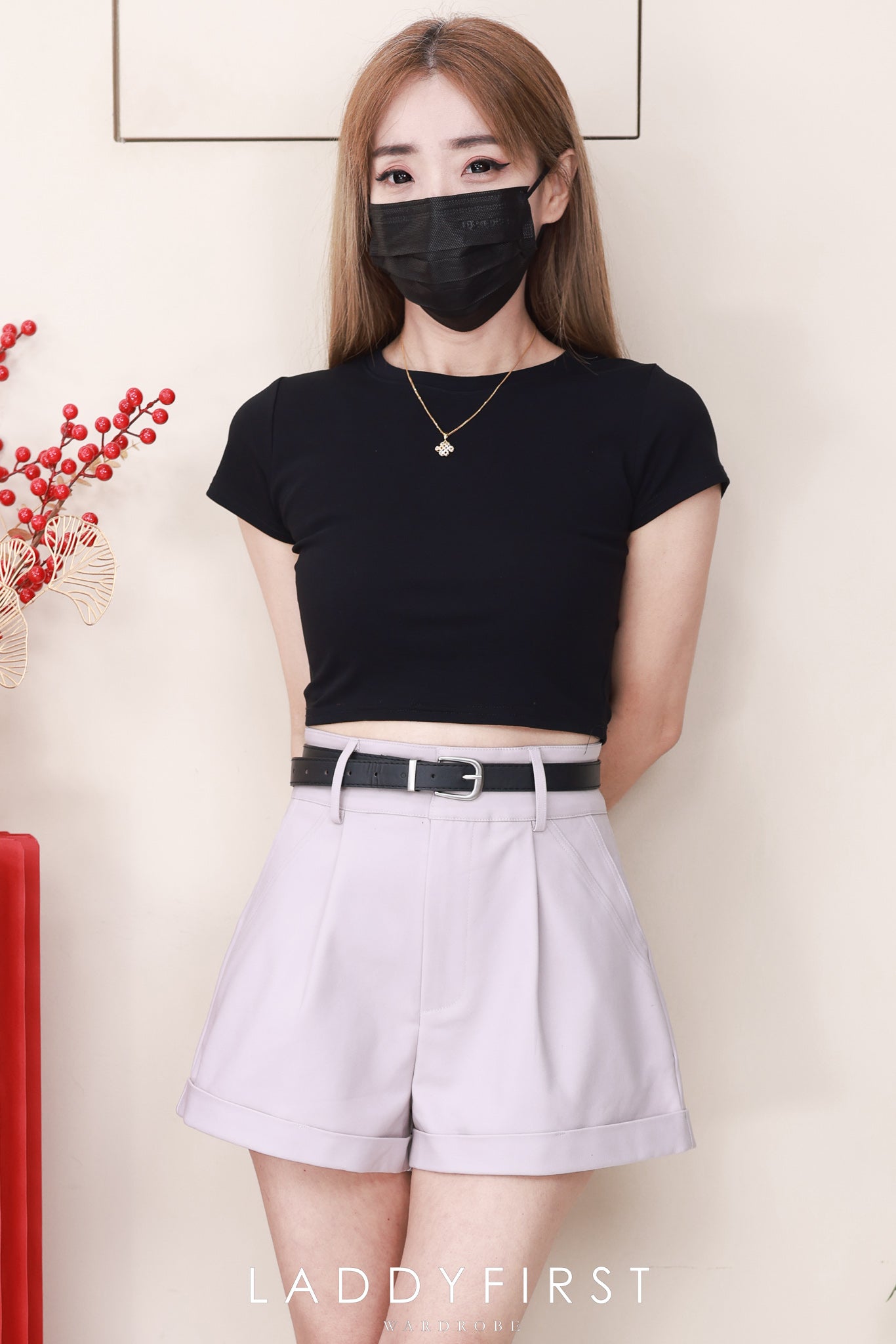 【S6961】高品质简约时尚西装垂感高腰显瘦百搭短裤，搭配附送腰带，有口袋 ❤️❤️