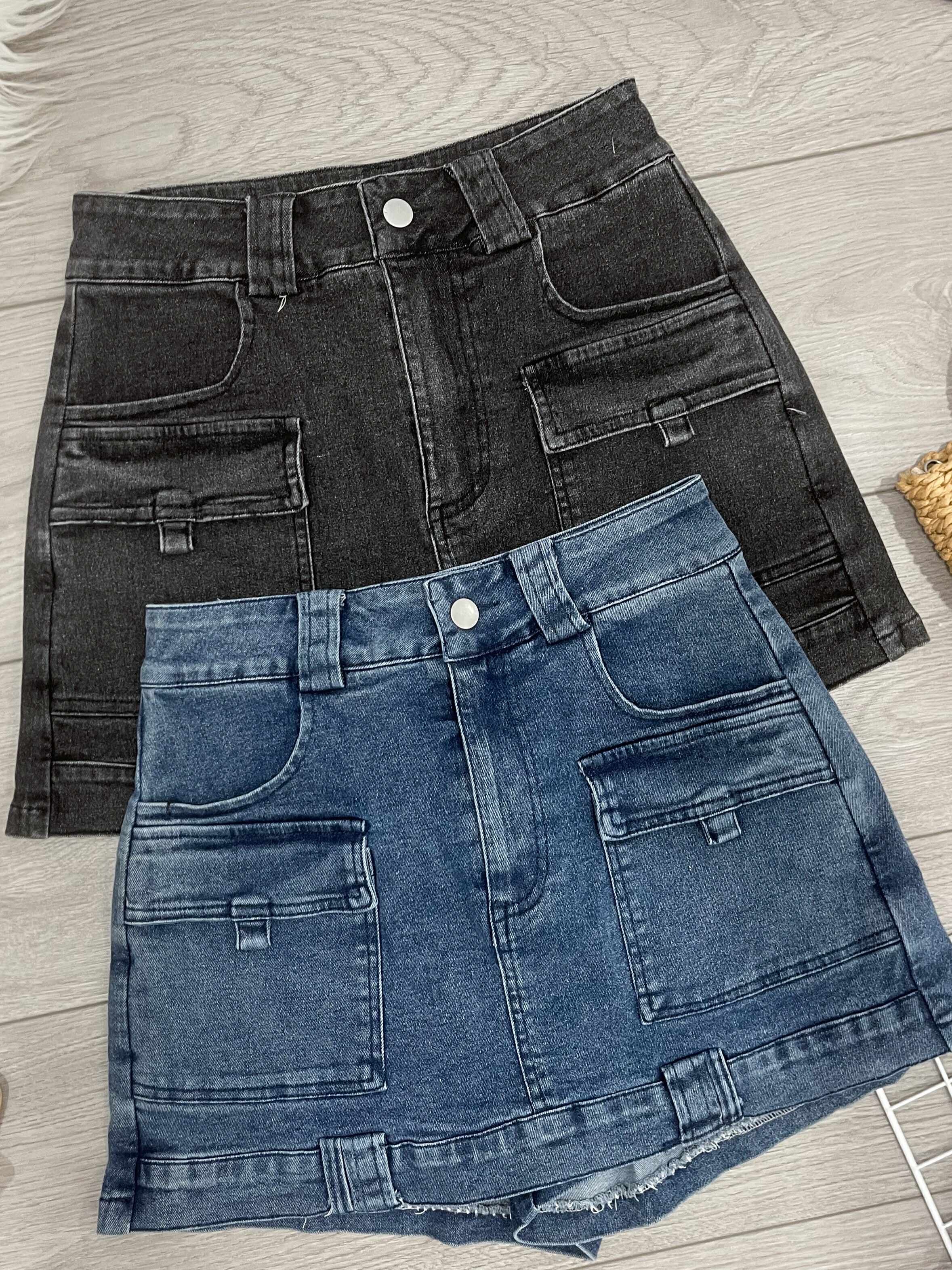 【S5363】高品质御姐风收腰显瘦厚实牛仔前裙后裤高腰百搭裤裙，有口袋 ❤️❤️ 【A-R1-C1】