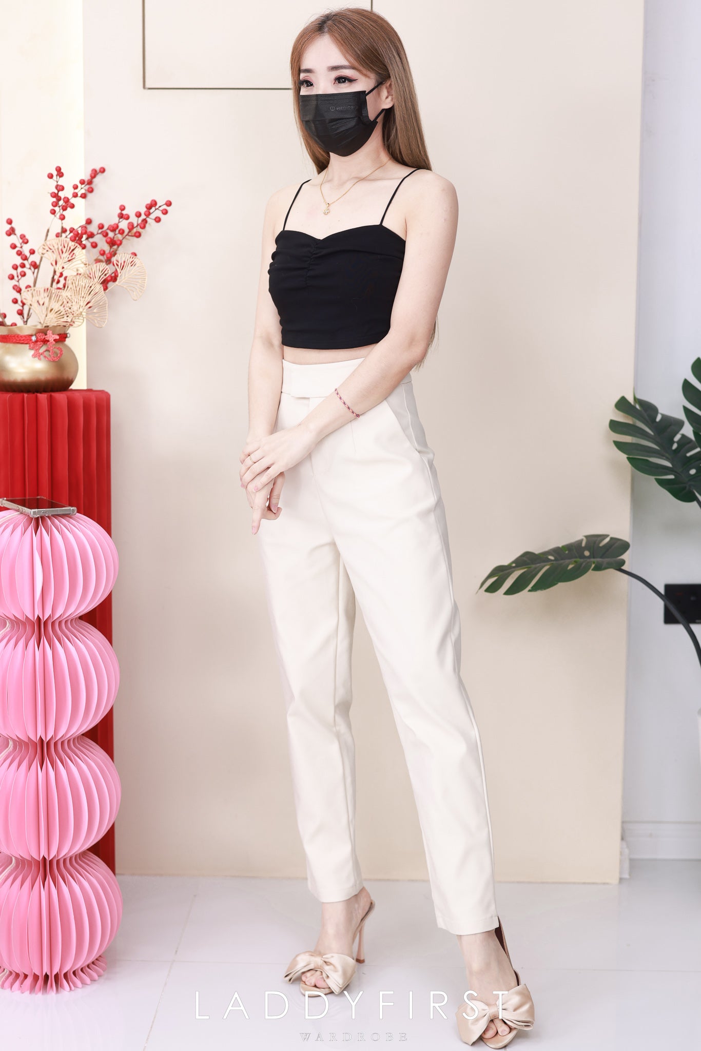 【L80390】高品质OL西装高腰九分长裤，有口袋 ❤️❤️ 【A-R1-C3】