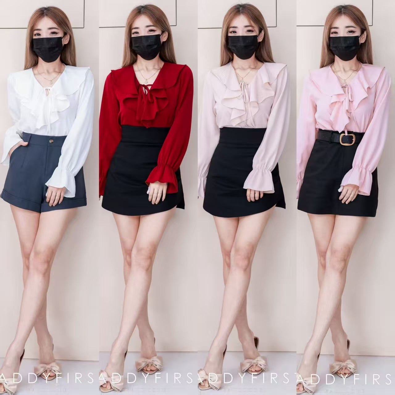 【T81166】高品质雪纺飘逸感荷叶边上衣 ❤️❤️