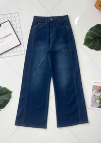 【L574163】高品质COTTON JEANS气质直筒阔脚牛仔百搭长裤，有口袋 ❤️❤️ 【A-R1-C1】