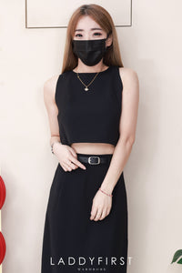 【SS1720】韩版气质高端西装时尚套装 圆领无袖马甲西装上衣➕韩版气质西装高腰裙子，有口袋 ❤️❤️ 【B-R2-C1】