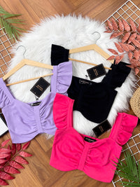 【T3373】独家爆款无袖荷叶边皱褶设计纯棉百搭时装上衣 ❤❤ 【C-R3-C4】