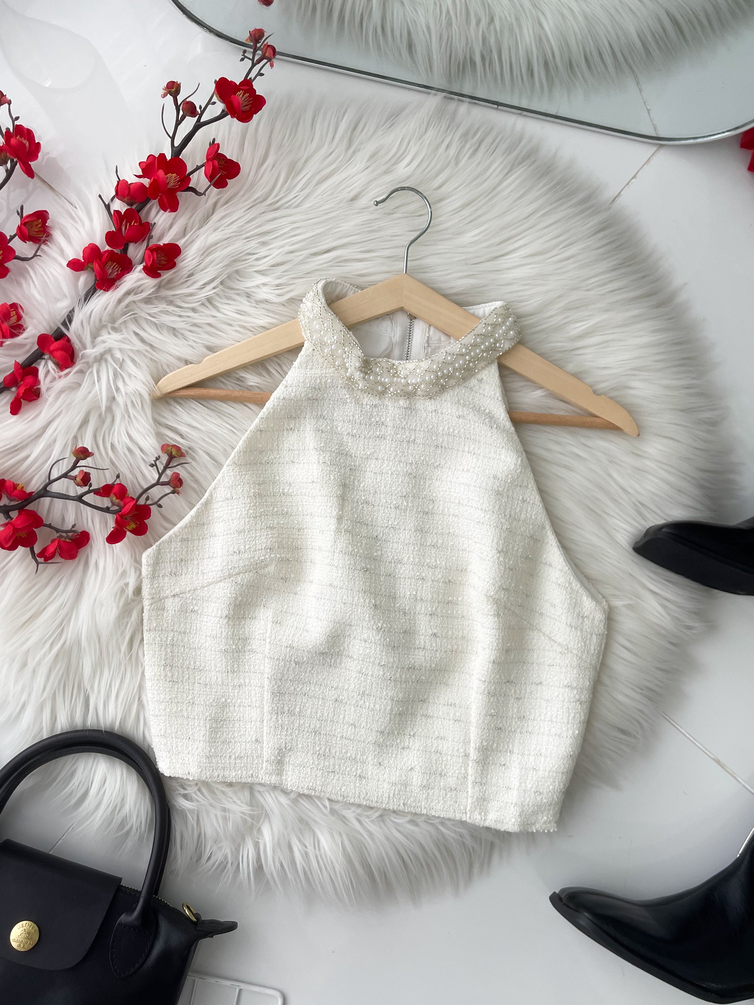 【T2745】高品质精致串珠小香风无袖上衣 ❤❤