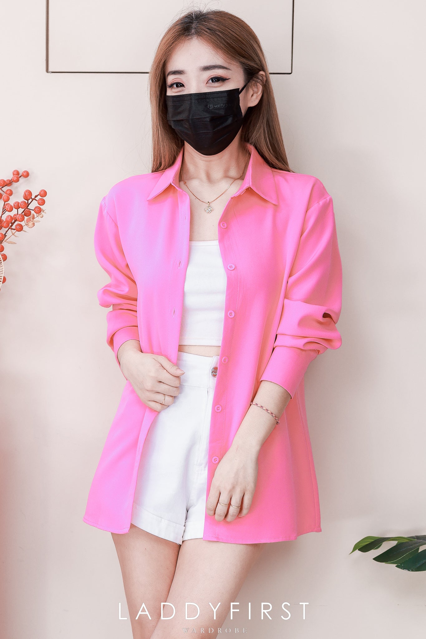 【T80340】＊订单不断＊ 独家爆款高品质韩式宽松版多巴胺色系翻领长袖西装衬衫上衣❤️