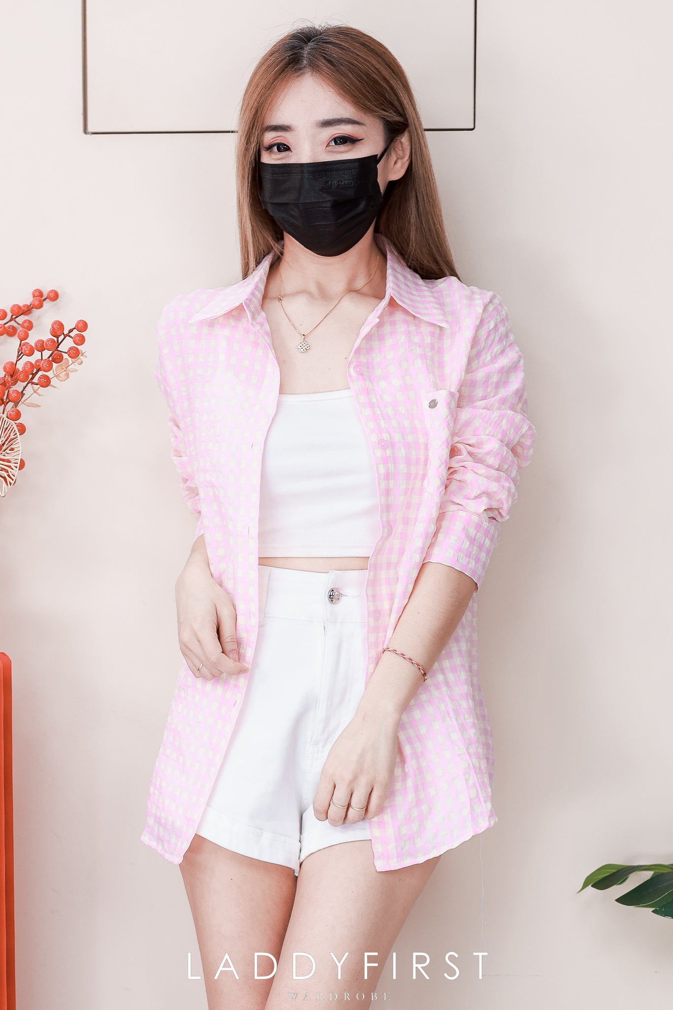 【JK2125】高品质韩式翻领长袖各自风男朋友衬衫上衣外套，有口袋 ❤❤