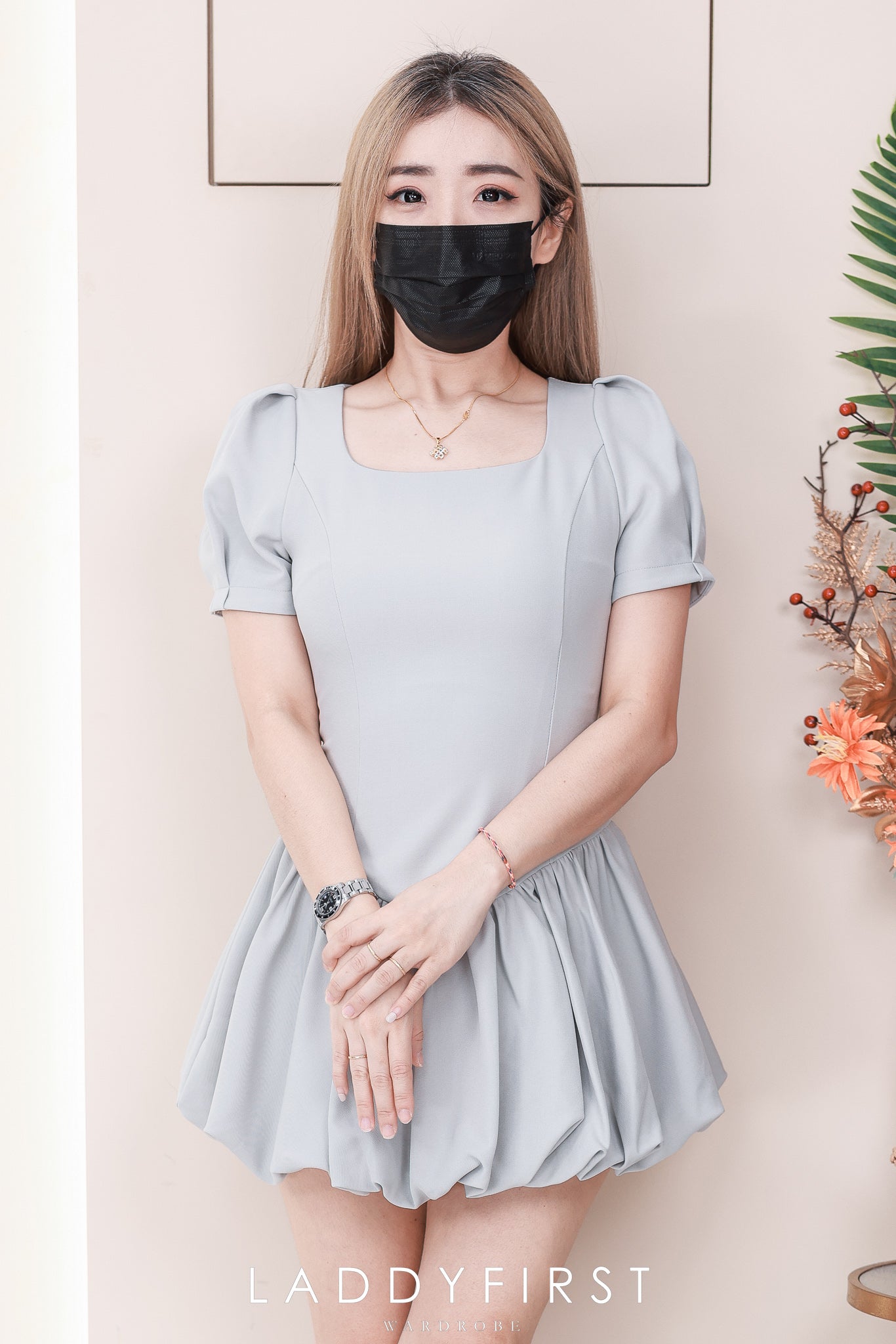【D55338】高品质可盐可甜版型修身西装花苞连身裙子 ❤️❤️【B-R1-C2】