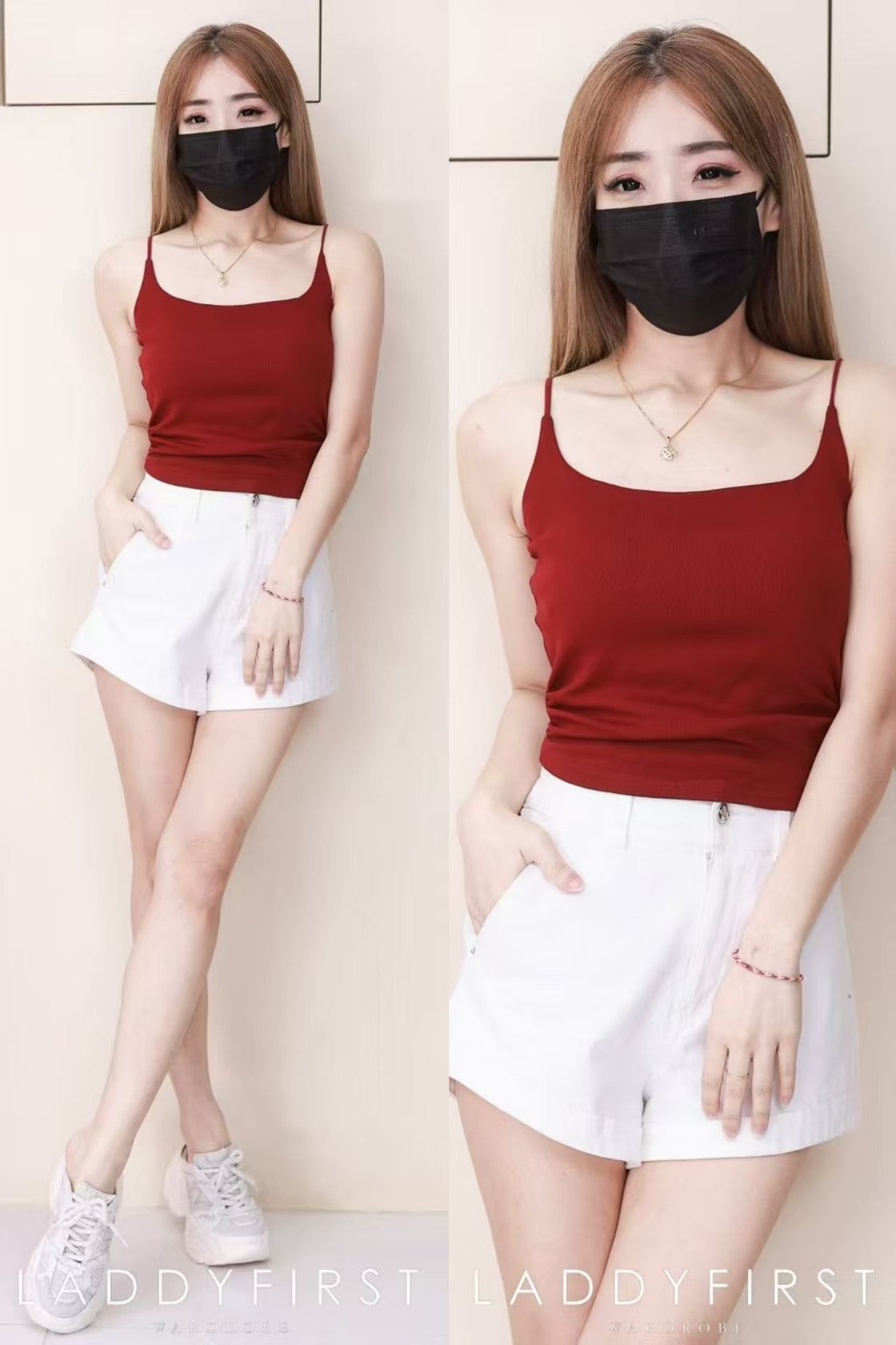 【T80658】高品质纯棉弹力带胸垫无线肩带上衣/内搭 ❤️❤️