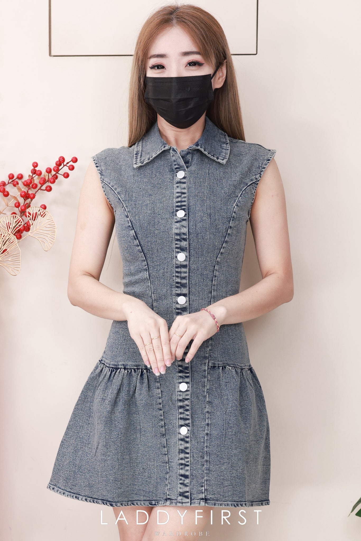 【D6755】高品质欧美时尚宽松版慵懒风牛仔连身裙子 ❤❤【A-R1-C6】