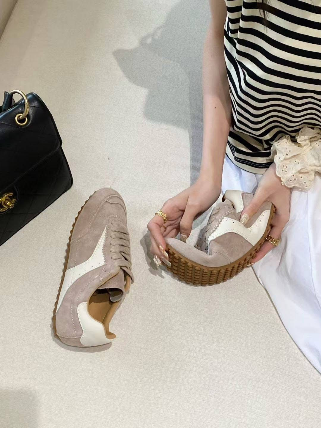 【R830-10】🔅精选预售款🔅 高质量韩系街头风软底复古真皮休闲阿甘鞋子 ❤️