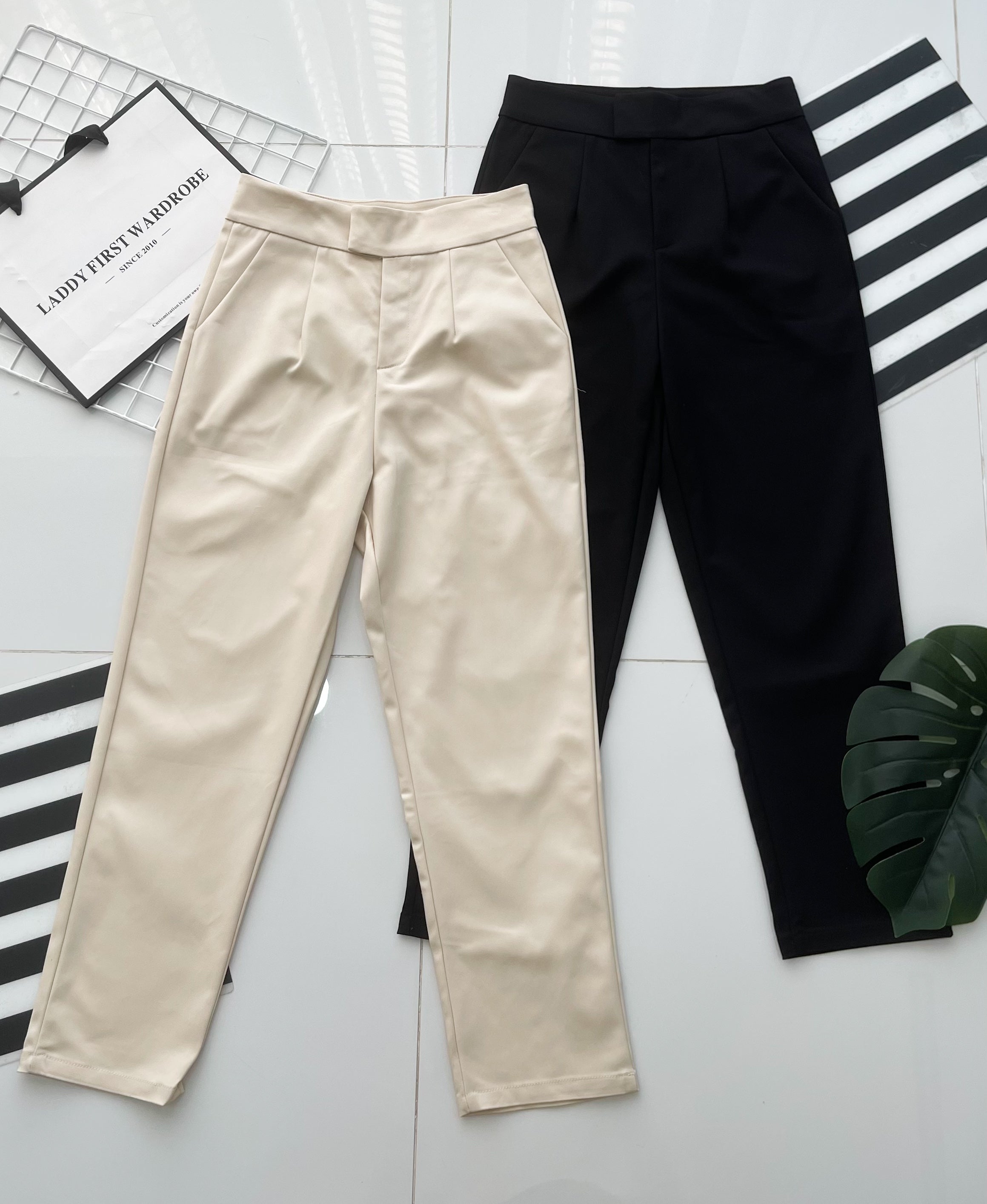 【L80390】高品质OL西装高腰九分长裤，有口袋 ❤️❤️