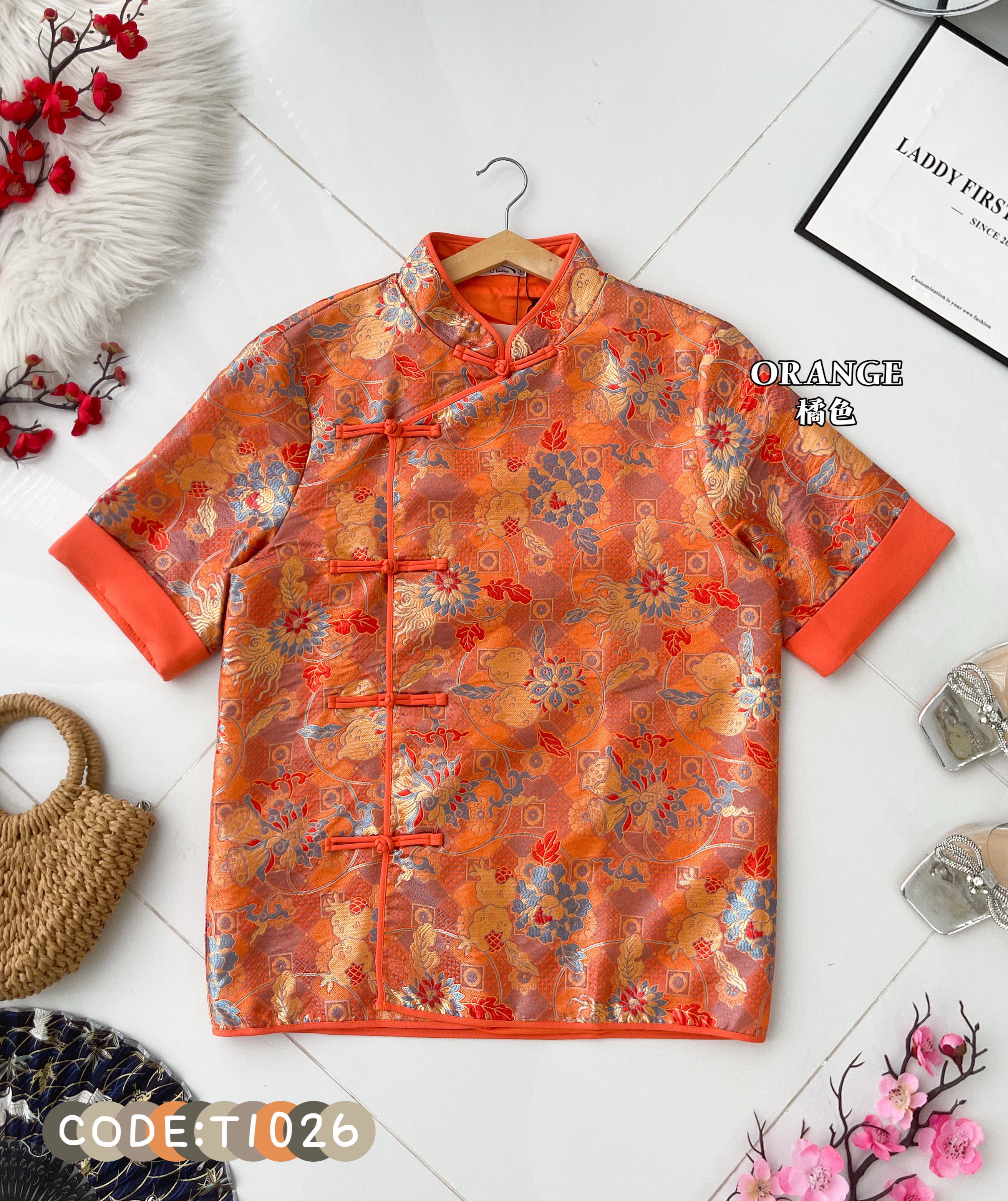 【T1026】高品质【男装】高端大气国风唐装提花旗袍上衣 ❤❤