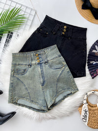 【S121501】高品质超高腰COTTON JEANS牛仔日常百搭短裤，有口袋 ❤️❤️ 【A-R1-C6】
