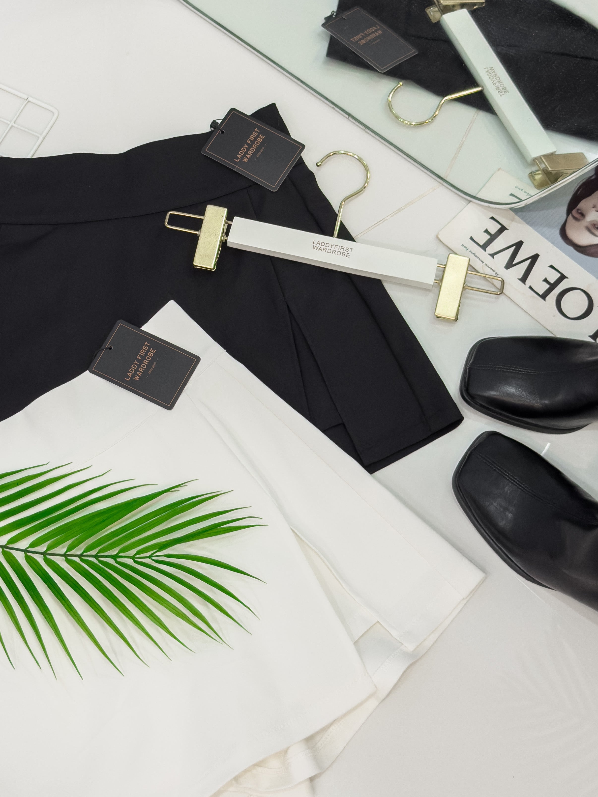 【S7991】高品质收腰显瘦A字西装开叉边高腰百搭裤裙，前裙后裤有口袋 ❤️❤️