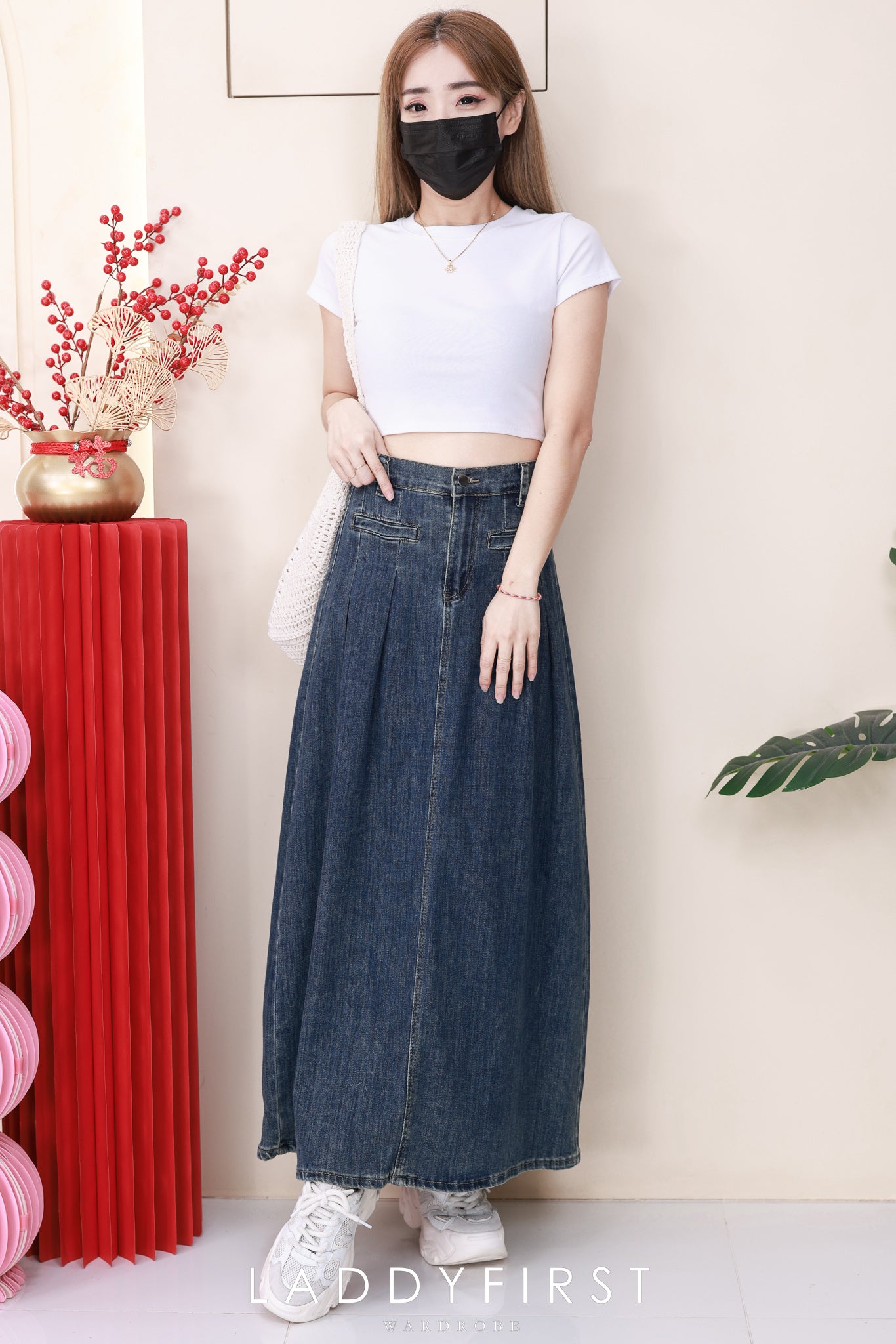 【L7172】高品质韩版百搭休闲简约中长款牛仔长裙，有口袋 ❤️❤️