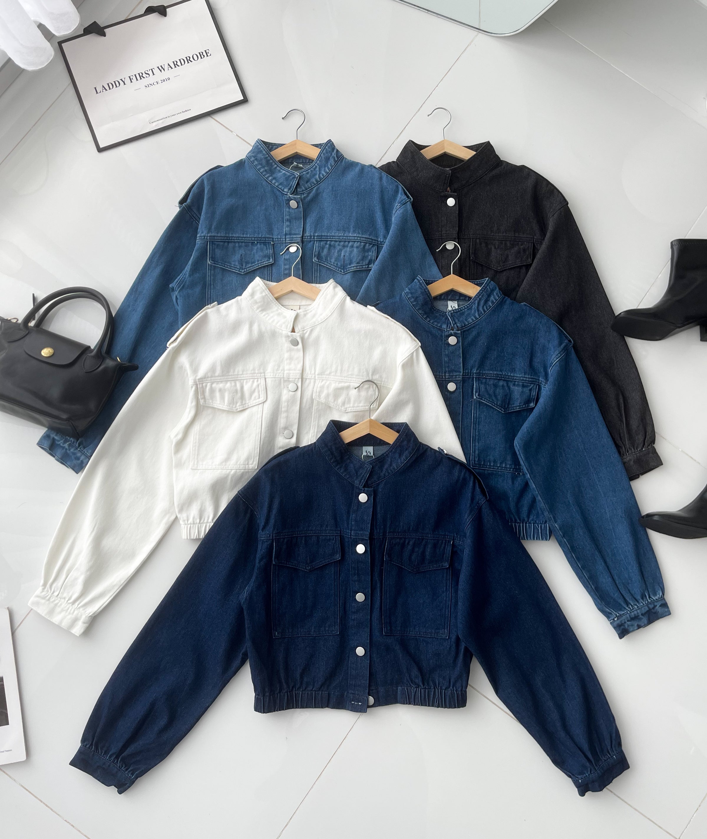 【JK82761】高品质韩版气质牛仔简约牛仔长袖外套 ❤❤