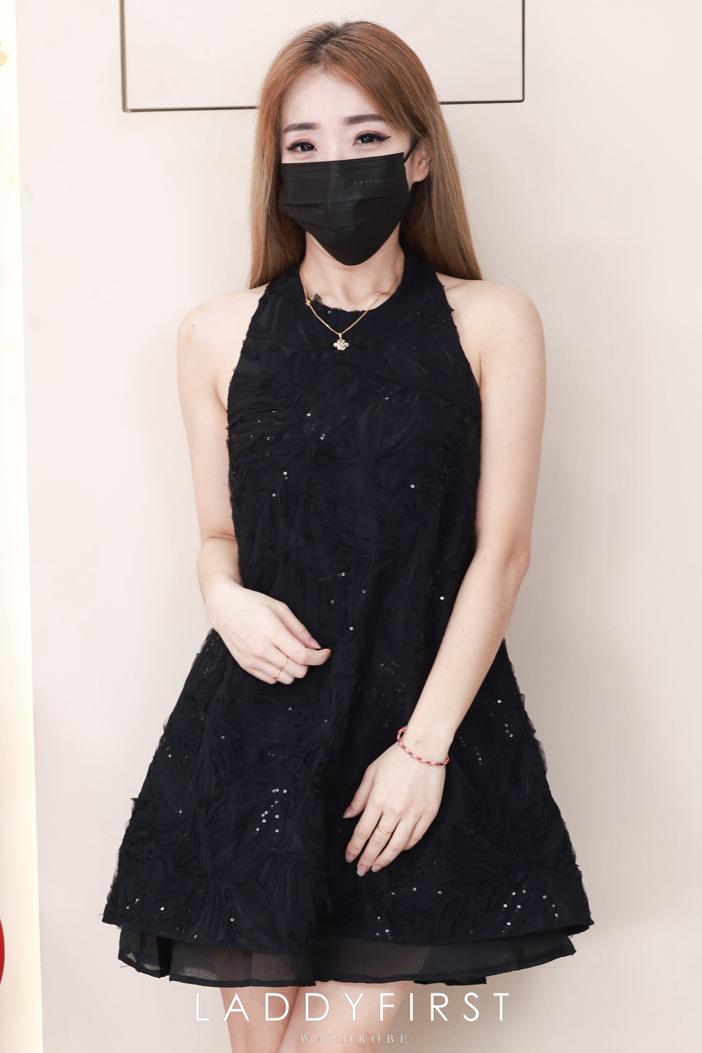 【D77167】高品质仙气温柔风亮片网纱雪纺宽松连身裙子 ❤❤